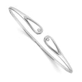 White Ice Sterling Silver Rhodium-plated Diamond Bangle, 0.02 ct, 7 x 8 mm