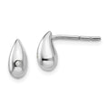 White Ice Sterling Silver Rhodium-plated Diamond Teardrop Post Earrings, 0.01 ct, 9 x 5 mm