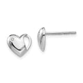 White Ice Sterling Silver Rhodium-plated Diamond Heart Post Earrings, 0.01 ct, 9 x 10 mm