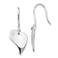 White Ice Sterling Silver Rhodium-plated Diamond Heart Earrings, 0.01 ct, 31 x 13 mm