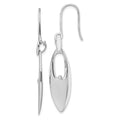 White Ice Sterling Silver Rhodium-plated Diamond Shepherd Hook Dangle Earrings, 0.01 ct, 52 x 11 mm