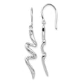 White Ice Sterling Silver Rhodium-plated Diamond Shepherd Hook Dangle Earrings, 0.06 ct, 47 x 9 mm