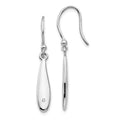 White Ice Sterling Silver Rhodium-plated Diamond Shepherd Hook Dangle Earrings, 0.01 ct, 40 x 11 mm