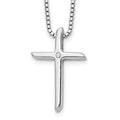 White Ice Sterling Silver Rhodium-plated 18 Inch Diamond Cross Necklace with 2 Inch Extender, 0.01 ct, 20 x 14 mm