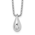 White Ice Sterling Silver Rhodium-plated 18 Inch Diamond Teardrop Necklace with 2 Inch Extender, 0.01 ct, 20 x 6 mm