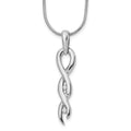 White Ice Sterling Silver Rhodium-plated Diamond 18 Inch Twist Necklace with 2 Inch Extender, 0.05 ct, 20 mm