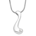 Sterling Silver White Ice Polished .02ct. Diamond w/ 2in ext Necklace, 0.02 ct, 20 mm