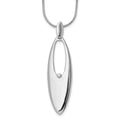 White Ice Sterling Silver Rhodium-plated 18 Inch Diamond Necklace with 2 Inch Extender, 0.01 ct, 20 x 14 mm