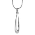 White Ice Sterling Silver Rhodium-plated 18 Inch Diamond Necklace with 2 Inch Extender, 0.03 ct, 20 x 8 mm