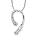 White Ice Sterling Silver Rhodium-plated 18 Inch Diamond Necklace with 2 Inch Extender, 0.06 ct, 20 x 16 mm