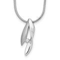 White Ice Sterling Silver Rhodium-plated Satin and Polished 18 Inch Diamond Necklace with 2 Inch Extender, 0.03 ct, 20 mm