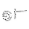 White Ice Sterling Silver Rhodium-plated Diamond Swirl Post Earrings, 0.01 ct, 10 x 10 mm