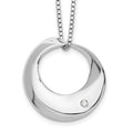 White Ice Sterling Silver Rhodium-plated 18 Inch Diamond Open Circle Necklace with 2 Inch Extender, 0.02 ct, 20 x 22 mm