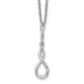 White Ice Sterling Silver Rhodium-plated 18 Inch Twisted Diamond Accent Necklace with 2 Inch Extender, 0.004 ct, 18 mm