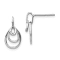 White Ice Sterling Silver Rhodium-plated Teardrop Diamond Post Dangle Earrings, 0.01 ct, 15 x 9 mm