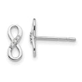 White Ice Sterling Silver Rhodium-plated Infinity Symbol Diamond Post Earrings, 0.03 ct, 4 x 11 mm