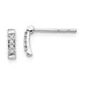 White Ice Sterling Silver Rhodium-plated Diamond Post Earrings, 0.048 ct, 8 x 2 mm