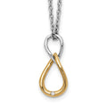 White Ice Sterling Silver Rhodium-plated Gold-tone 18 Inch Diamond Necklace with 2 Inch Extender, 0.005 ct, 20 x 8 mm