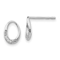 White Ice Sterling Silver Rhodium-plated Open Oval Diamond Post Earrings, 0.024 ct, 10 x 8 mm