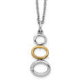 White Ice Sterling Silver Rhodium-plated Gold-tone 18 Inch Diamond Necklace with 2 Inch Extender, 0.005 ct, 20 x 10 mm