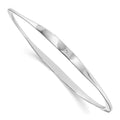 White Ice Sterling Silver Rhodium-plated Diamond Bangle, 0.01 ct, 7.75 x 4 mm