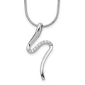 White Ice Sterling Silver Rhodium-plated 18 Inch Diamond S Shaped Necklace with 2 Inch Extender, 0.088 ct, 20 mm