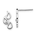 White Ice Sterling Silver Rhodium-plated Diamond Raindrop Post Earrings, 0.01 ct, 14 x 6 mm
