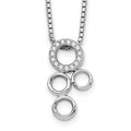 White Ice Sterling Silver Rhodium-plated 18 Inch Diamond Circles Slide Pendant Necklace with 2 Inch Extender, 0.075 ct, 20 x 10 mm
