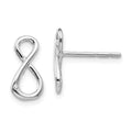 White Ice Sterling Silver Rhodium-plated Diamond Infinity Symbol Post Earrings, 0.01 ct, 12 x 7 mm