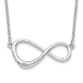 White Ice Sterling Silver Rhodium-plated 16 Inch Diamond Infinity Symbol Necklace, 0.01 ct, 16 x 19 mm