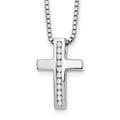 White Ice Sterling Silver Rhodium-plated 18 Inch Diamond Cross Slide Pendant Necklace with 2 Inch Extender, 0.11 ct, 20 x 10.5 mm
