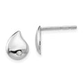 White Ice Sterling Silver Rhodium-plated Diamond Teardrop Post Earrings, 0.02 ct, 10 x 7.4 mm