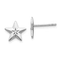 White Ice Sterling Silver Rhodium-plated Diamond Star Post Earrings, 0.02 ct, 10.3 x 10.3 mm
