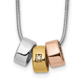 White Ice Sterling Silver Rhodium-plated Rose and Gold-tone 18 Inch Diamond Necklace with 2 Inch Extender, 0.01 ct, 20 x 4 mm