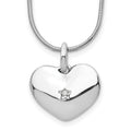White Ice Sterling Silver Rhodium-plated 18 Inch Diamond Heart Necklace with 2 Inch Extender, 0.01 ct, 20 x 15.6 mm