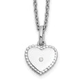 White Ice Sterling Silver Rhodium-plated 18 Inch Diamond Heart Necklace with 2 Inch Extender, 0.011 ct, 20 x 9.7 mm