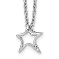 White Ice Sterling Silver Rhodium-plated 18 Inch Diamond Star Necklace with 2 Inch Extender, 0.004 ct, 20 x 9.6 mm