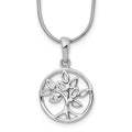 White Ice Sterling Silver Rhodium-plated 18 Inch Diamond Tree Necklace with 2 Inch Extender, 0.01 ct, 20 x 14 mm