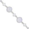 Sterling Silver Blue Chalcedony Circle Bracelet, 39.5 ct, 7.5 mm