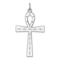 Sterling Silver Rhodium-plated Laser Cut Cross Pendant, 38 x 20 mm, 1.34 g