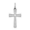 Sterling Silver Rhodium-plated Laser Cut Cross Charm, 22 x 10 mm, 0.34 g