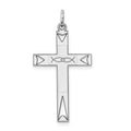 Sterling Silver Rhodium-plated Laser Cut Cross Pendant, 31 x 16 mm, 0.77 g - ID5S9QXR1548L7