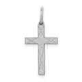 Sterling Silver Rhodium-plated Laser Cut Cross Charm, 22 x 10 mm, 0.36 g - ID5S9QXR1738L7