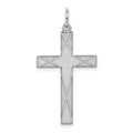 Sterling Silver Rhodium-plated Laser Cut Cross Pendant, 31 x 16 mm, 0.77 g - ID5S9QXR1758L7