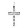 Sterling Silver Rhodium-plated Laser Cut Cross Pendant, 25 x 12 mm, 0.52 g - ID5S9QXR1938L7