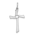 Sterling Silver Rhodium-plated Laser Cut Cross Pendant, 25 x 12 mm, 0.39 g