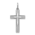 Sterling Silver Rhodium-plated Laser Cut Cross Pendant, 25 x 12 mm, 0.61 g - ID5S9QXR2118L7