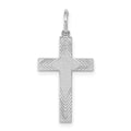 Sterling Silver Rhodium-plated Laser Cut Cross Pendant, 25 x 12 mm, 0.6 g