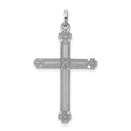 Sterling Silver Rh-plt Laser Cut CroSterling Silver Rh-plt Charm, 30 x 16 mm