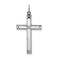 Sterling Silver Rhodium-plated Laser Cut Cross Pendant, 30 x 16 mm, 0.83 g - ID5S9QXR2578L7
